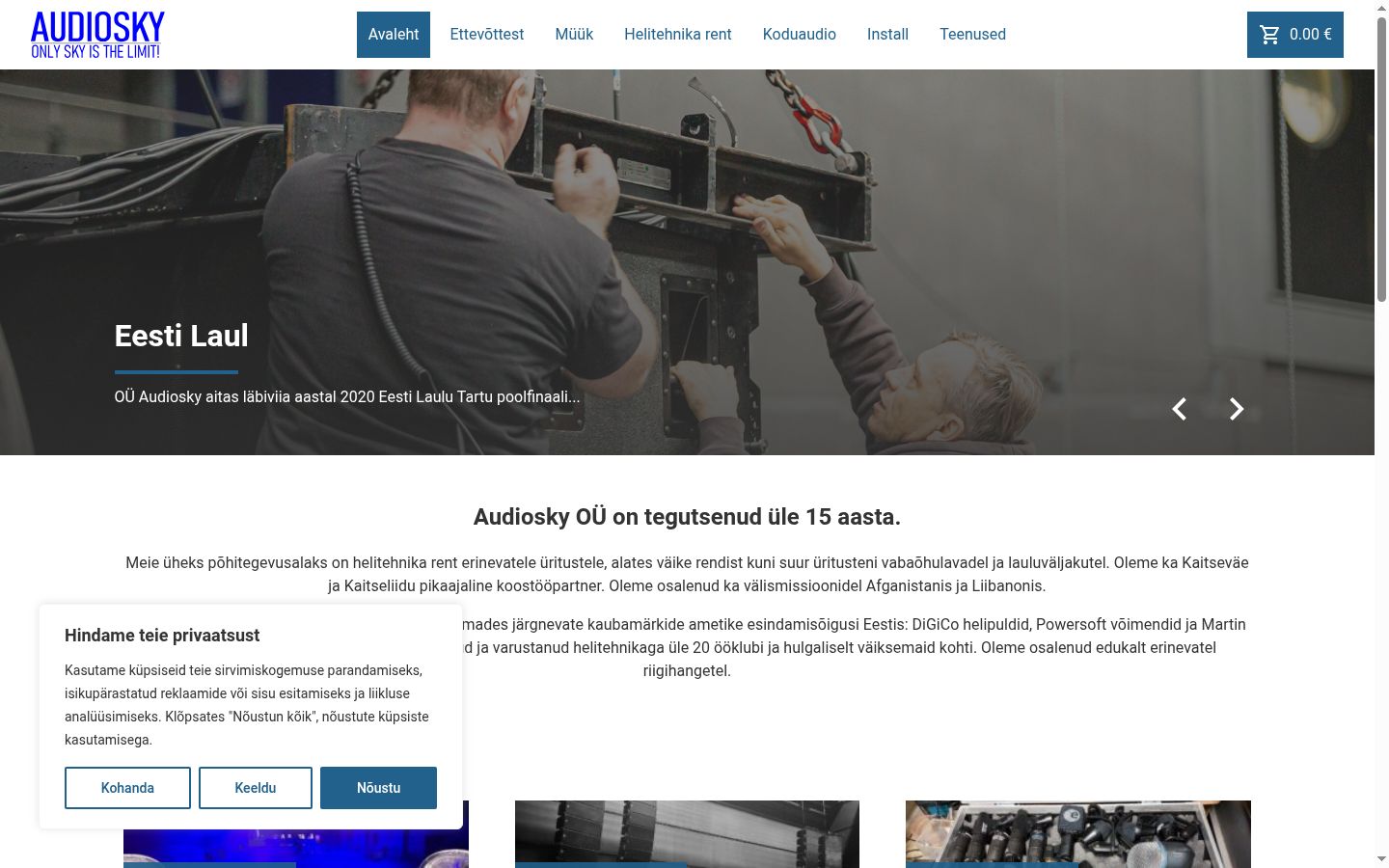 Screenshot des Einwilligungsbanners vor jeglicher Interaktion