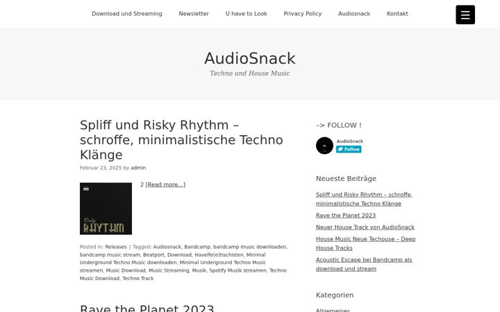 Screenshot of audiosnack.eu