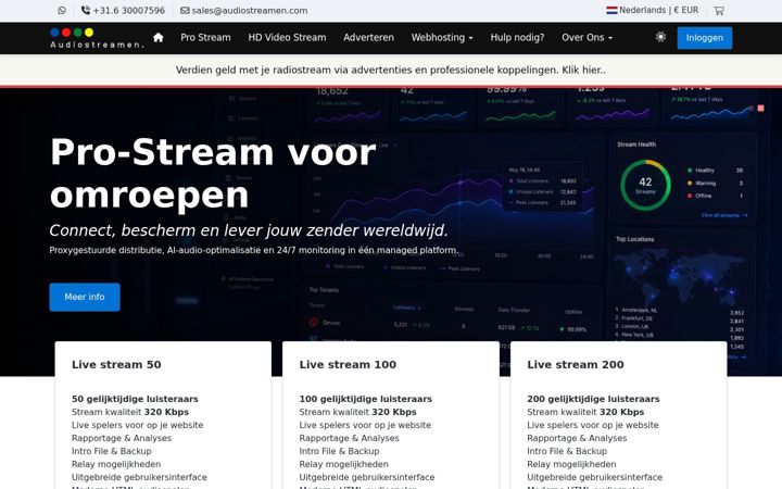 Screenshot of audiostreamen.com