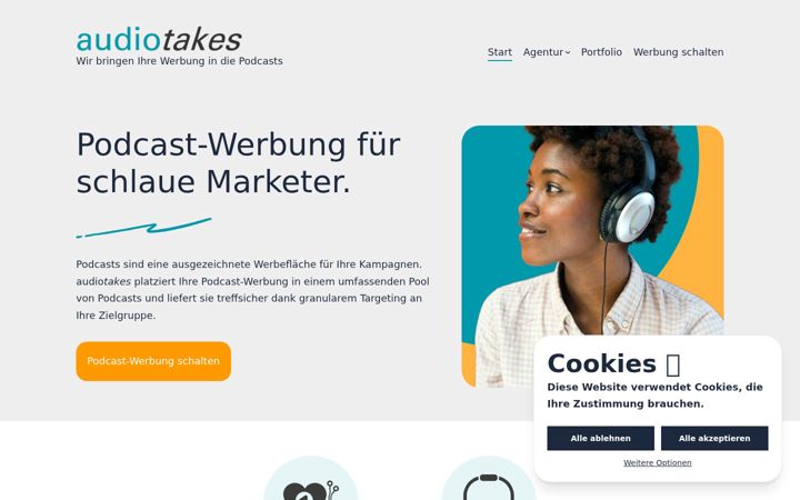 Screenshot of audiotakes.net