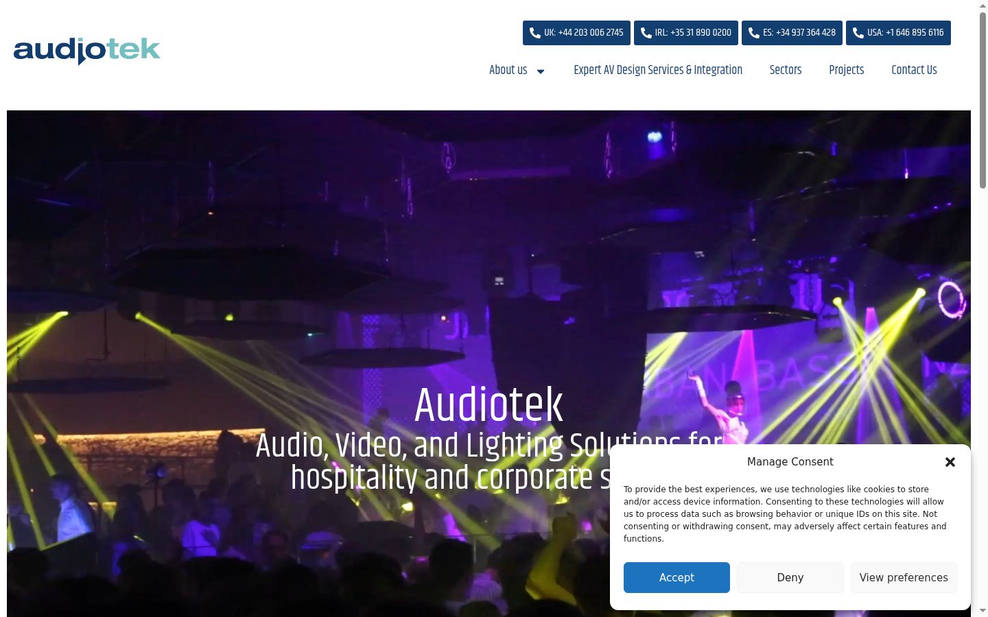 Screenshot of the consent banner shown before any interaction