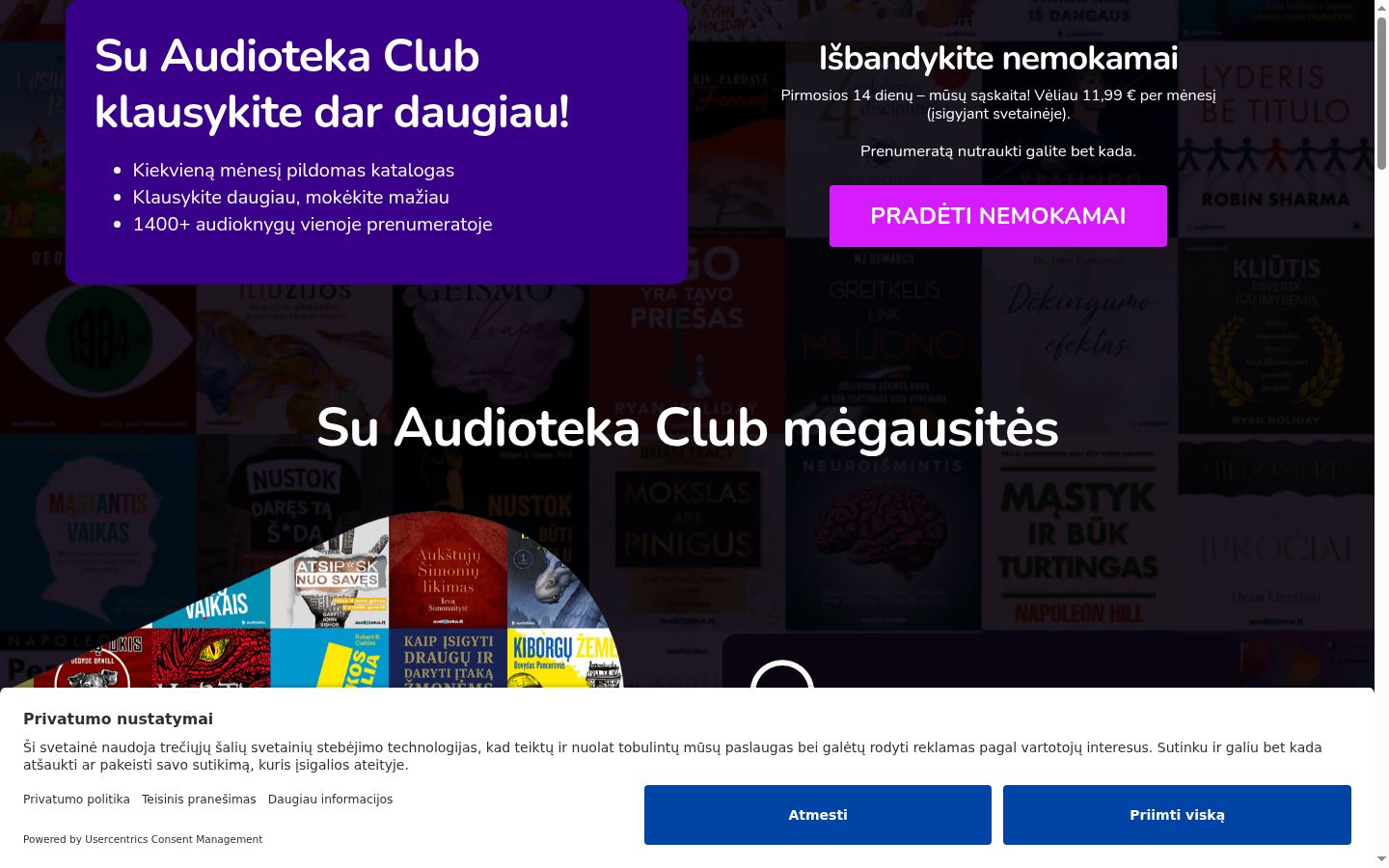 Screenshot del banner di consenso mostrato prima di qualsiasi interazione