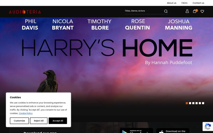 Screenshot of audioteria.com