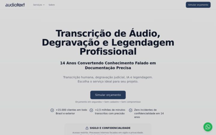 Screenshot of audiotext.com.br