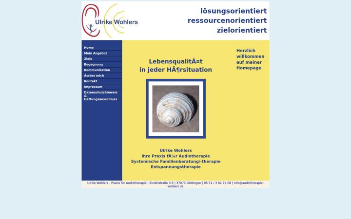 Screenshot of audiotherapie-wohlers.de
