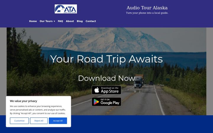 Ekrano kopija audiotouralaska.com