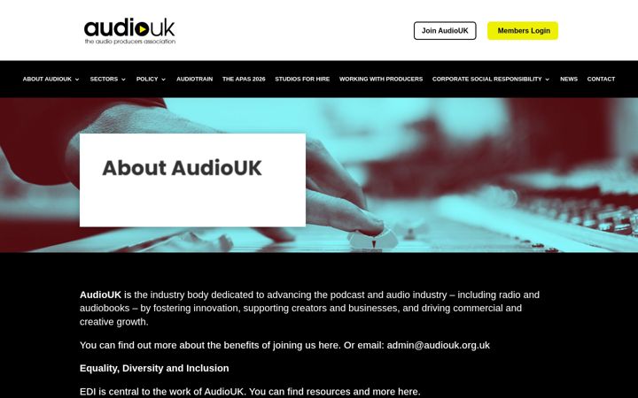 Ekrano kopija audiouk.org.uk