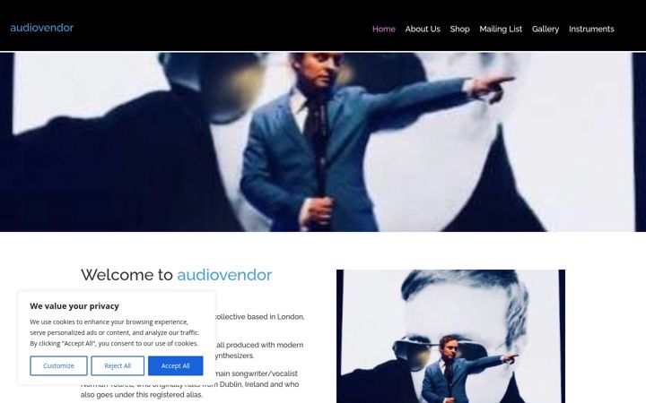 Screenshot of audiovendormusic.com