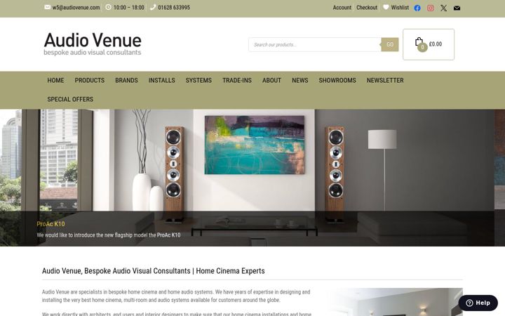 Screenshot of audiovenue.uk