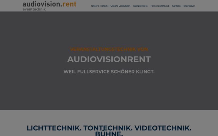 Captura de pantalla de audiovisionrent.de