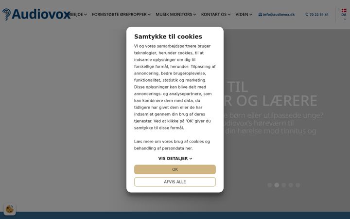 Screenshot of audiovox.dk