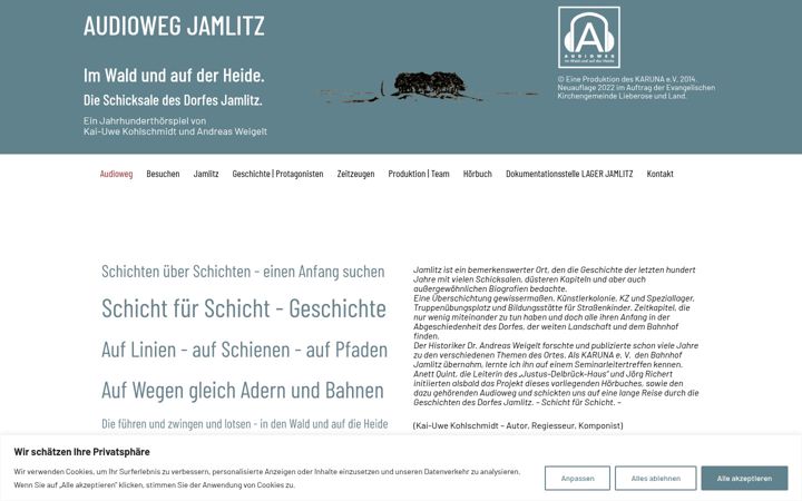 Screenshot of audioweg-jamlitz.de