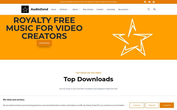 Screenshot of audiozond.com