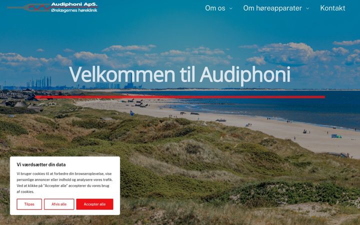 Screenshot of audiphoni.dk