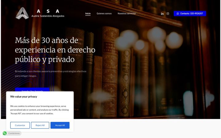 Screenshot of audireabogados.com