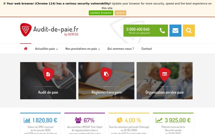 Skjámynd af audit-de-paie.fr