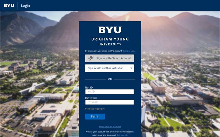 Screenshot of audit.byu.edu
