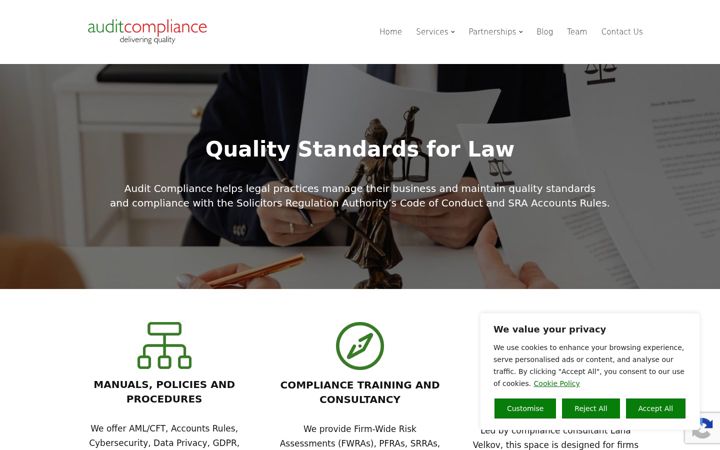 Screenshot of auditcompliance.co.uk