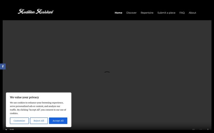 Screenshot of audition-assistant.com