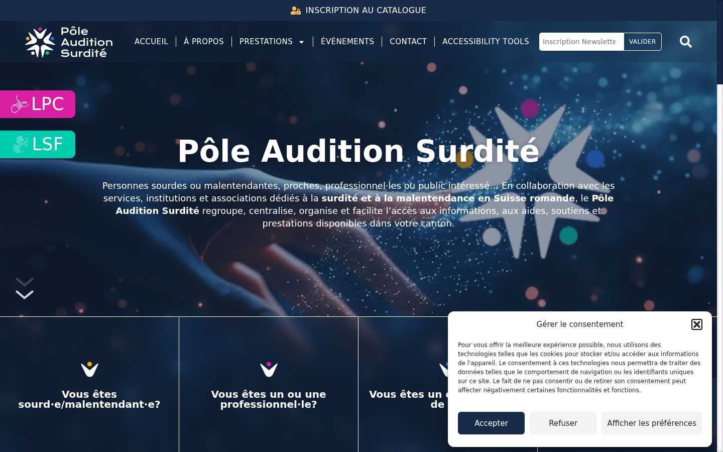 Screenshot del banner di consenso mostrato prima di qualsiasi interazione