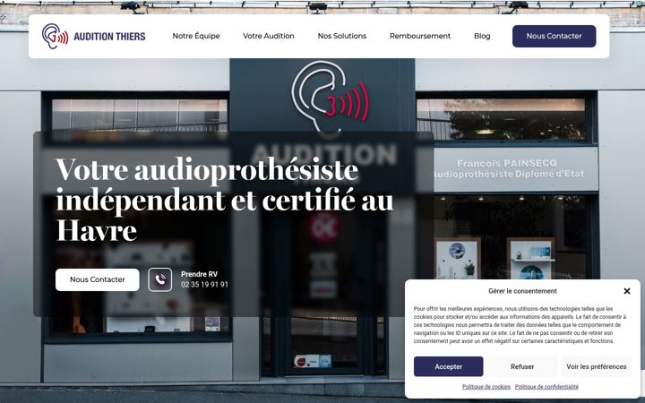 Screenshot του audition-thiers.fr
