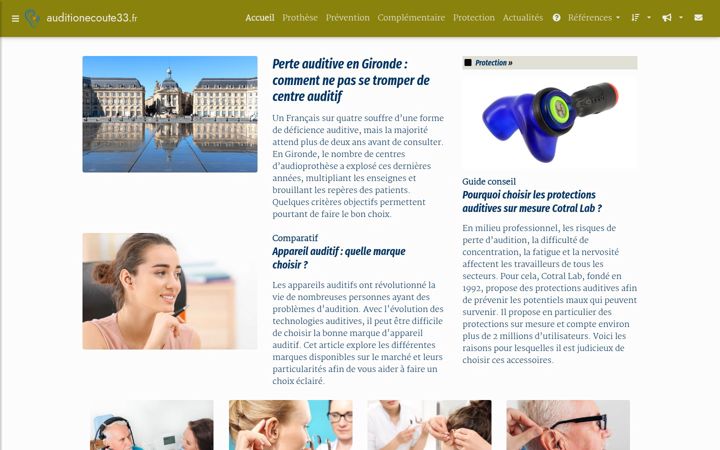 Screenshot of auditionecoute33.fr