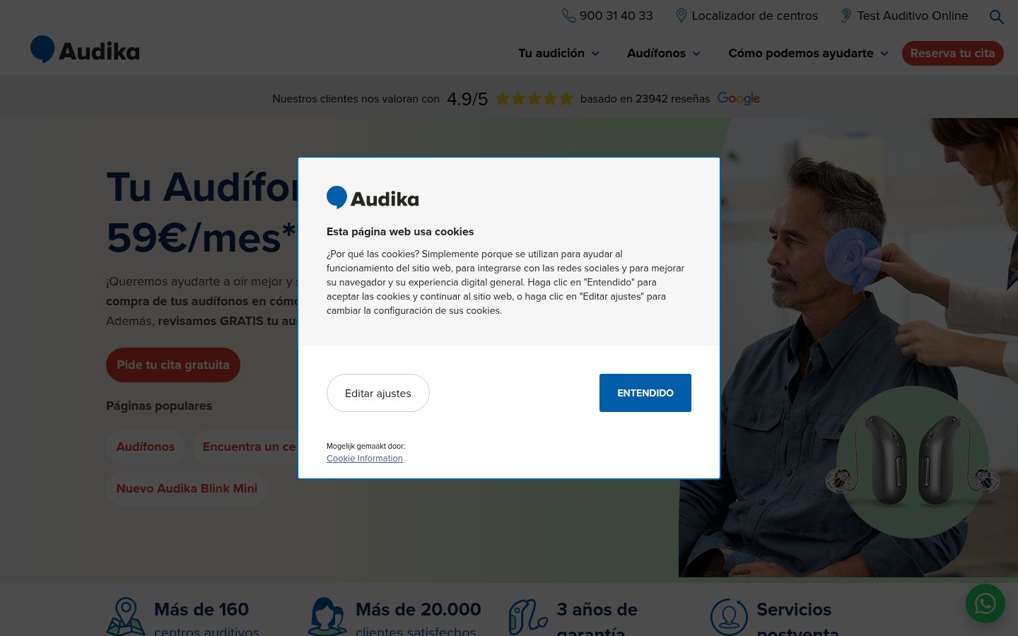 Sutikimo reklamjuostės, rodytos prieš bet kokią sąveiką, ekrano kopija