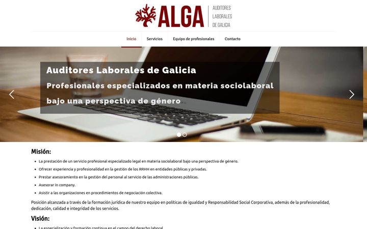 Captura de pantalla de auditoreslaboralesdegalicia.com