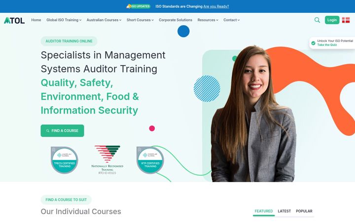 Екранна снимка на auditortrainingonline.com