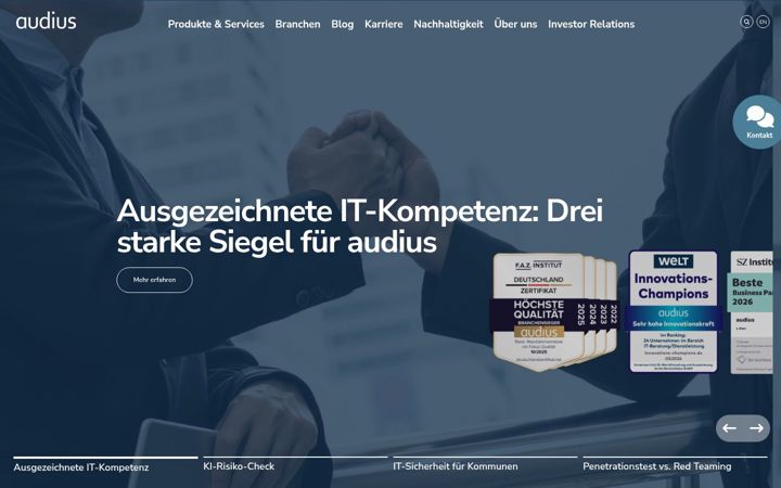 Screenshot of audius.de