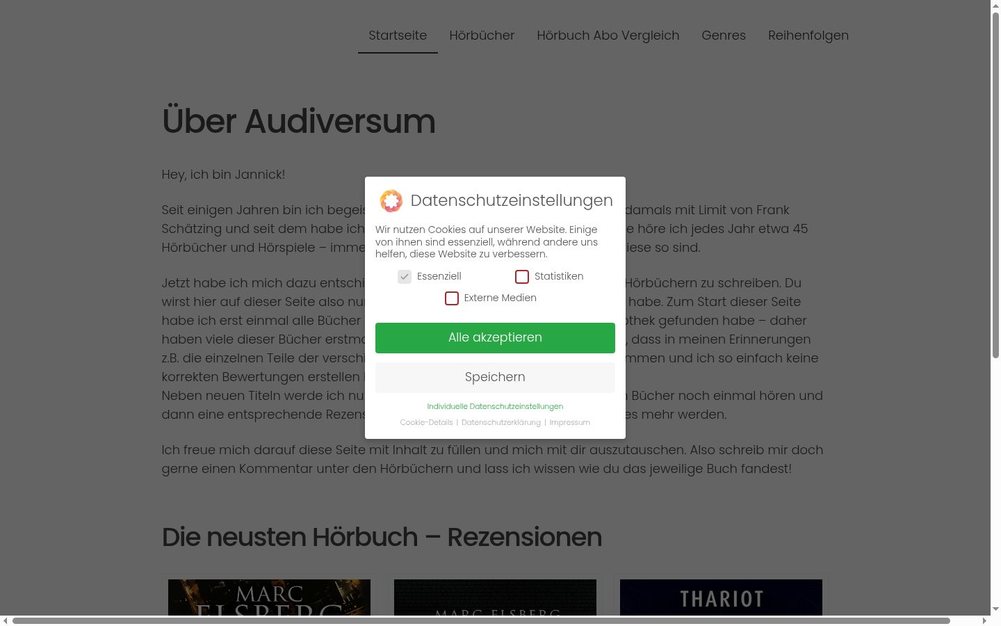 Skærmbillede af samtykkebanneret, som det blev vist før nogen interaktion