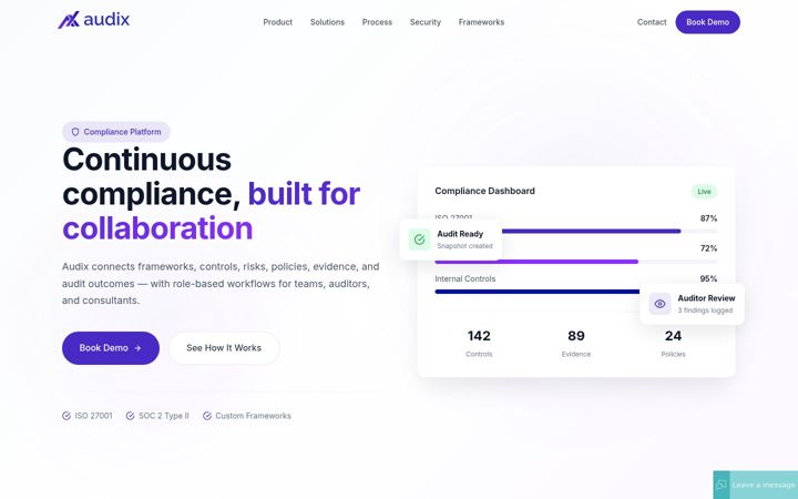 Screenshot of audix.io