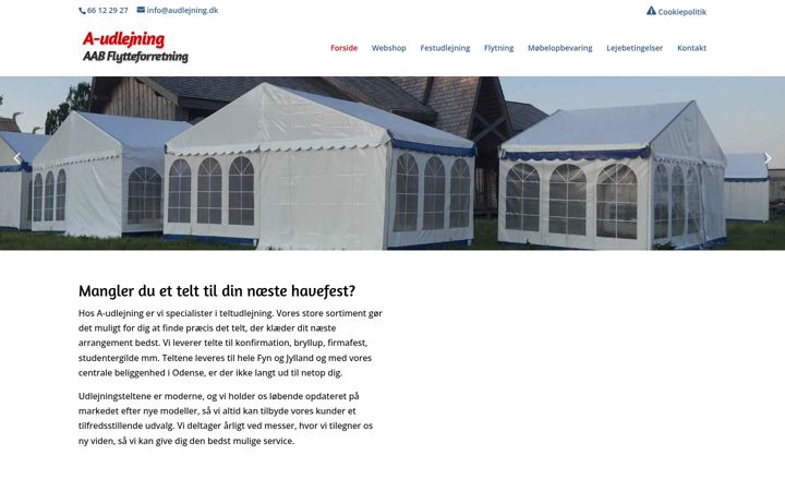 Screenshot of audlejning.dk