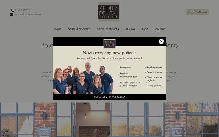 Screenshot of audleydentalsolutions.co.uk