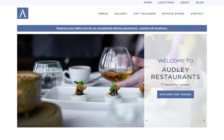 Screenshot of audleyrestaurants.co.uk