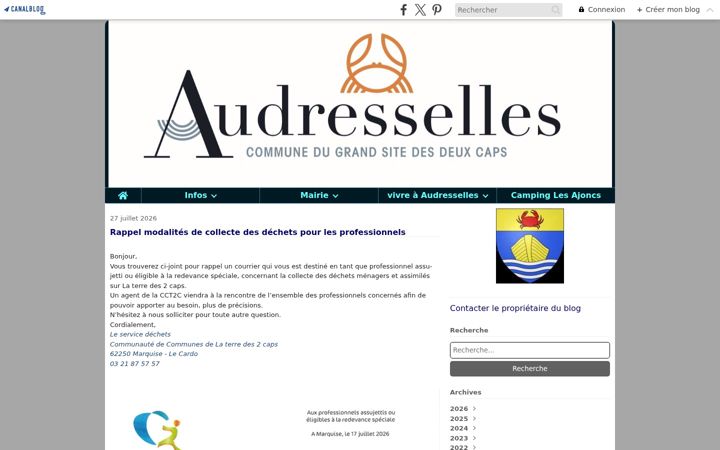 Екранна снимка на audresselles-mairie.com