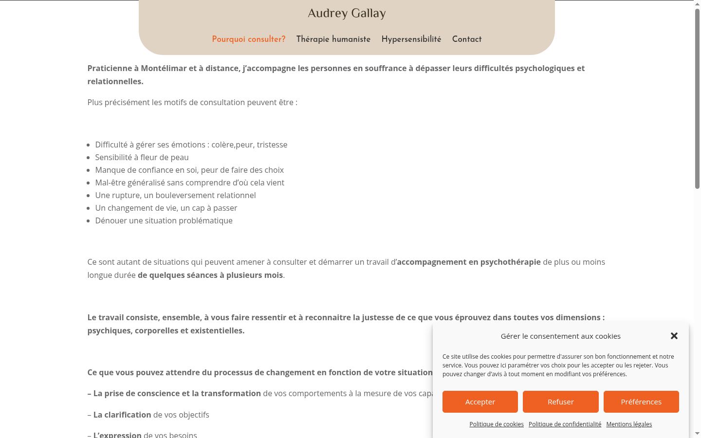 Screenshot del banner di consenso mostrato prima di qualsiasi interazione