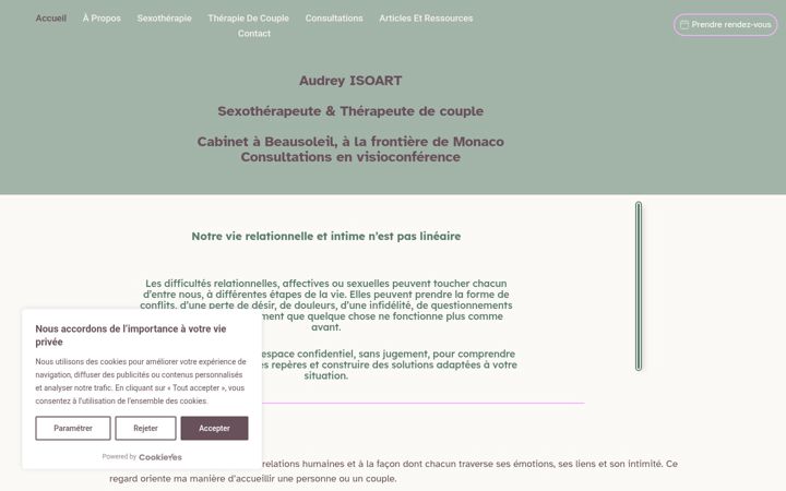 Screenshot stránky audrey-therapies.com
