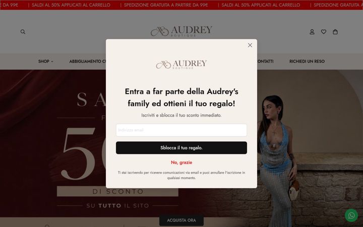 Screenshot of audreyboutique.it
