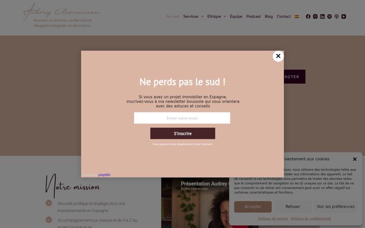 Screenshot stránky audreyclemenceau.com