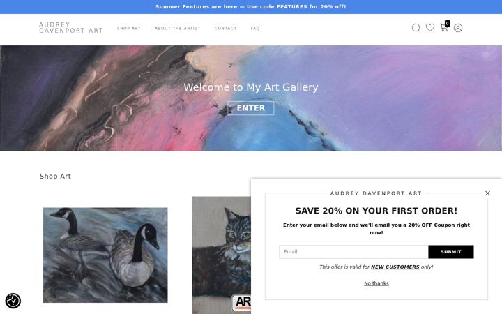 Screenshot of audreydavenport.art