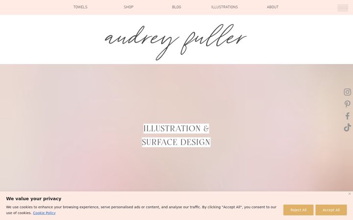 Snímek obrazovky audreyfuller.com