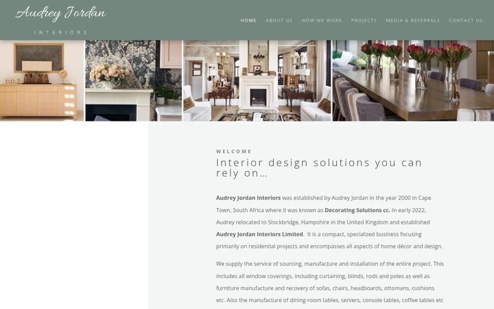 Screenshot of audreyjordaninteriors.com