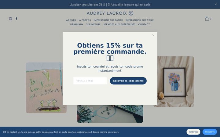 Snímek obrazovky audreylacroix.com