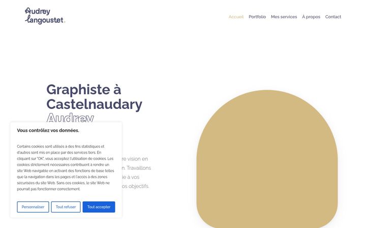 Kuvakaappaus sivustosta audreylangoustet.fr