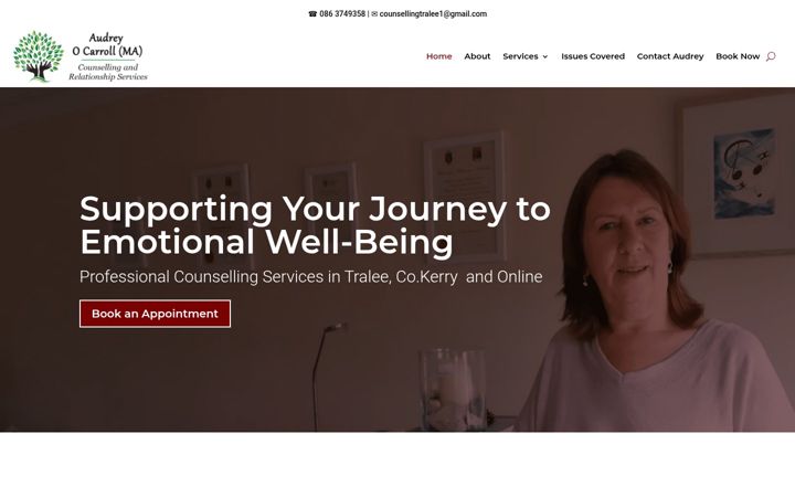 Captură de ecran a audreyocarrollcounselling.com