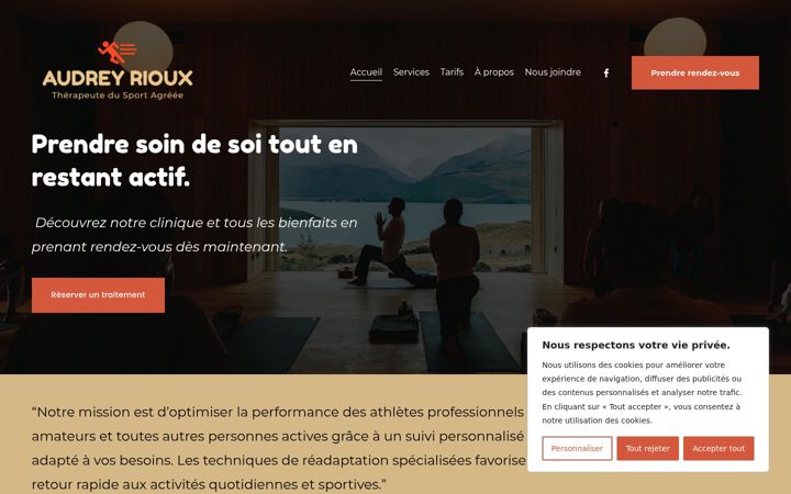 Kuvakaappaus sivustosta audreyrioux.com