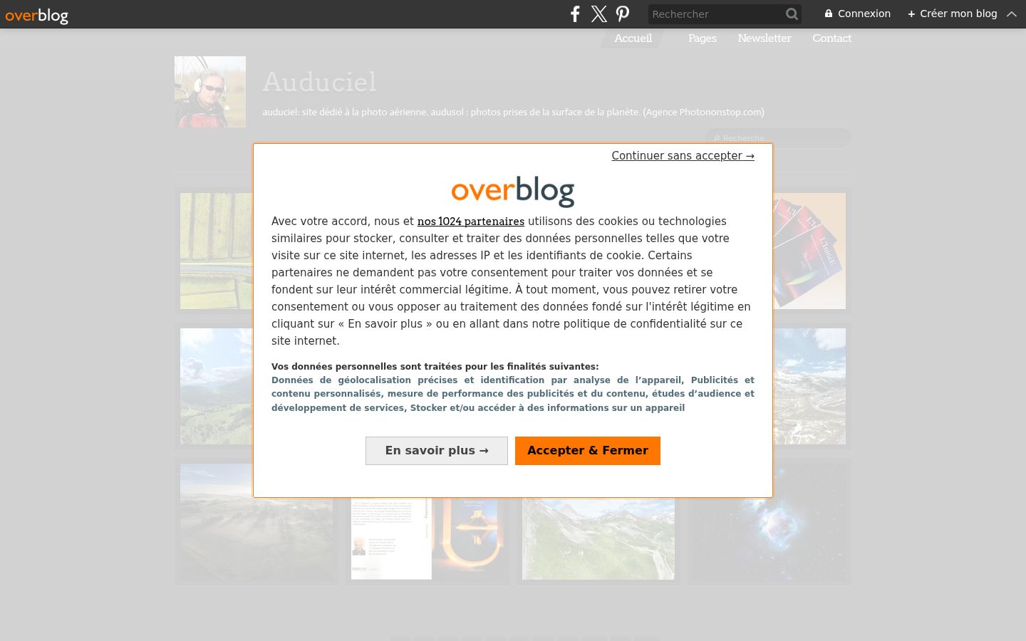 Screenshot del banner di consenso mostrato prima di qualsiasi interazione