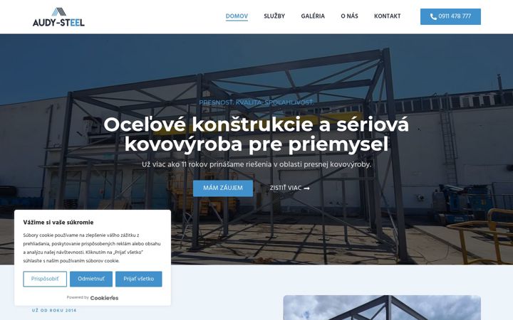Screenshot of audy-steel.sk