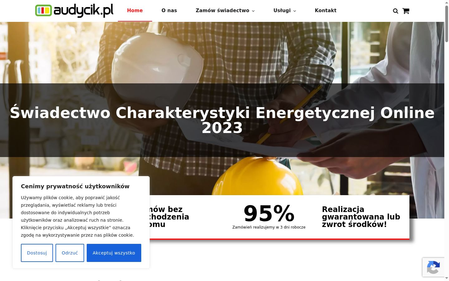 Zrzut ekranu banera zgody wyświetlanego przed jakąkolwiek interakcją